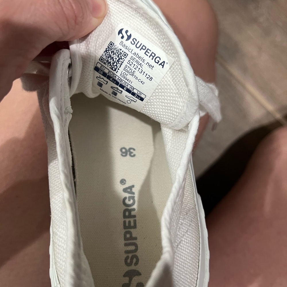 SUPERGA SHOES SIZE 6 WHITE SHOES - Picture 5 of 5